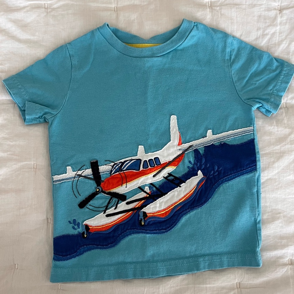 Mini Boden Blue and Orange Aviation Tee